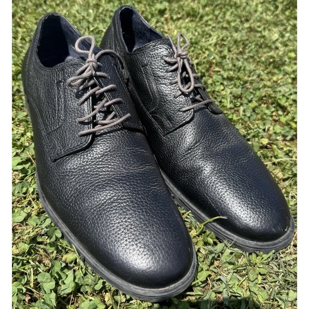 Cole Haan Shoes Mens Size 11 Black Pebbled Leather Dress Derby Lace Up C25809